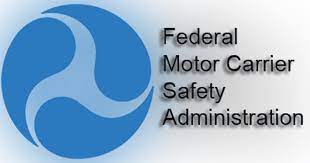 A blue and white logo for the federal motor carrier safety administration.